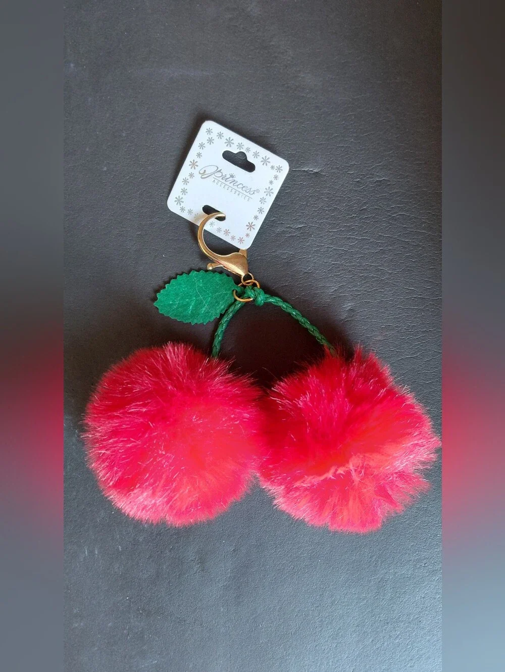 NWT Cherry Pom Pom Keychain/Bag Charm